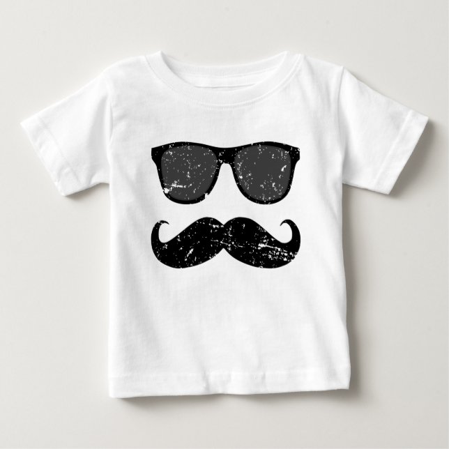 incognito - funny mustache and cool shades baby T-Shirt (Front)