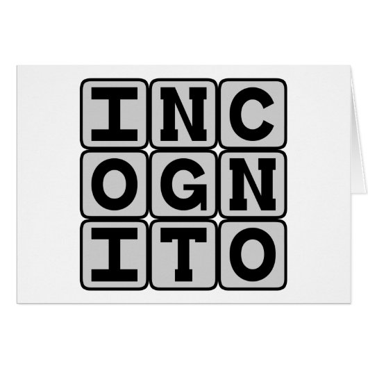 Incognito, Hidden in Anonymity Cards (Front Horizontal)