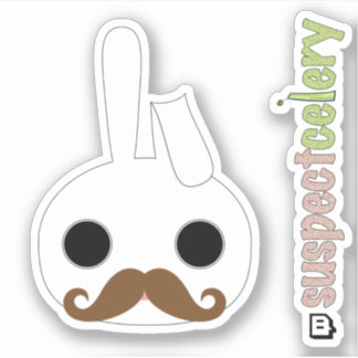 Incognito Mustache Bunny Emote SuspectCelery™ Logo Sticker