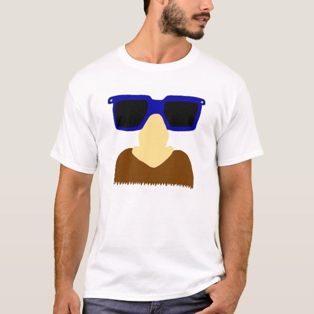 Incognito Mustache & Glasses Adult Basic T-Shirt (Front)