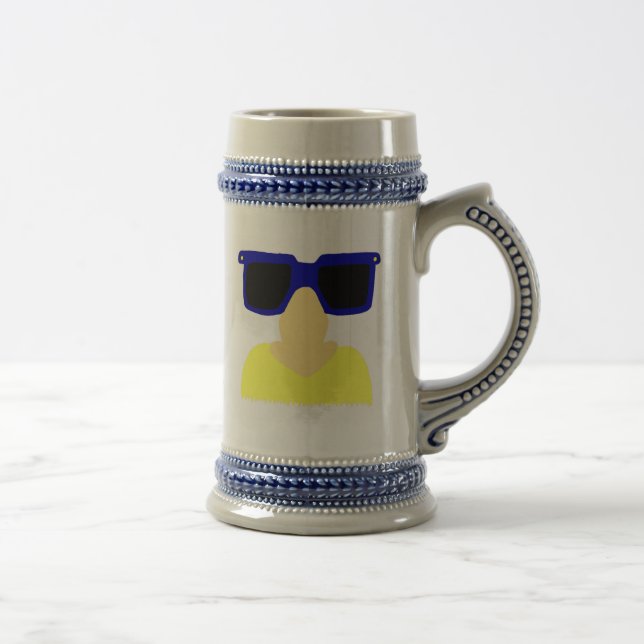 Incognito Mustache & Glasses Blonde Stein (Right)