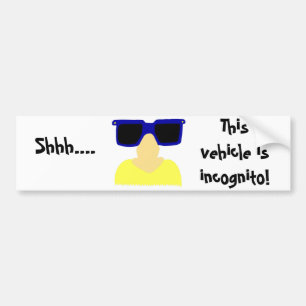 Incognito Mustache & Glasses Bumper Sticker
