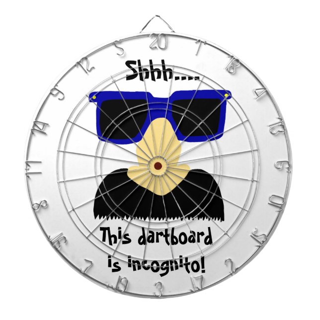 Incognito Mustache & Glasses Dartboard (Front)