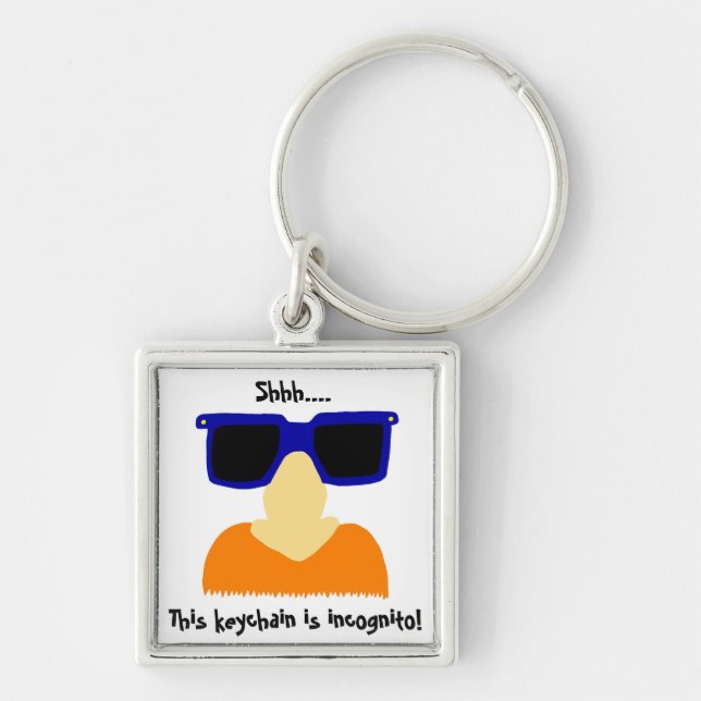 Incognito Mustache & Glasses Keychain (Front)