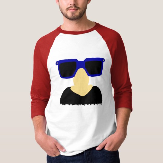 Incognito Mustache & Glasses Mens Raglan T-Shirt