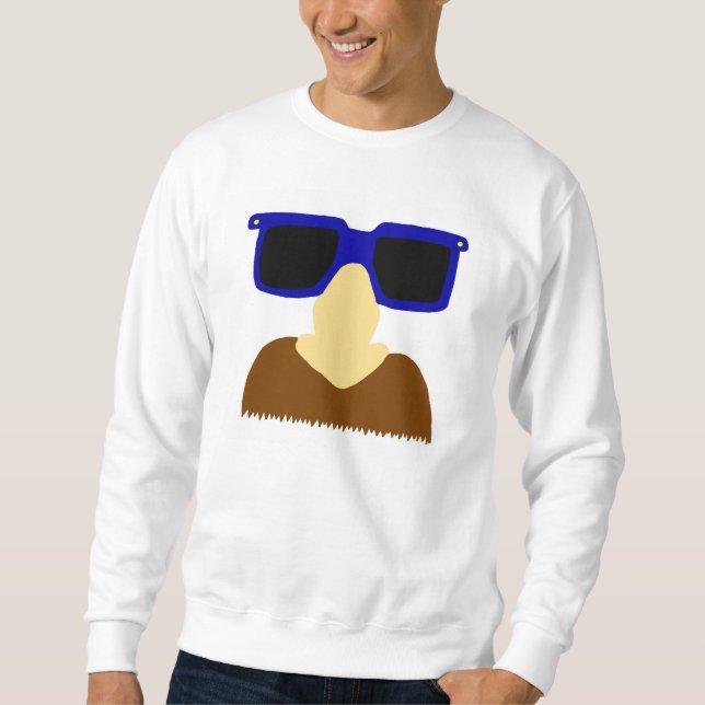 Incognito Mustache & Glasses Mens Sweatshirt (Front)