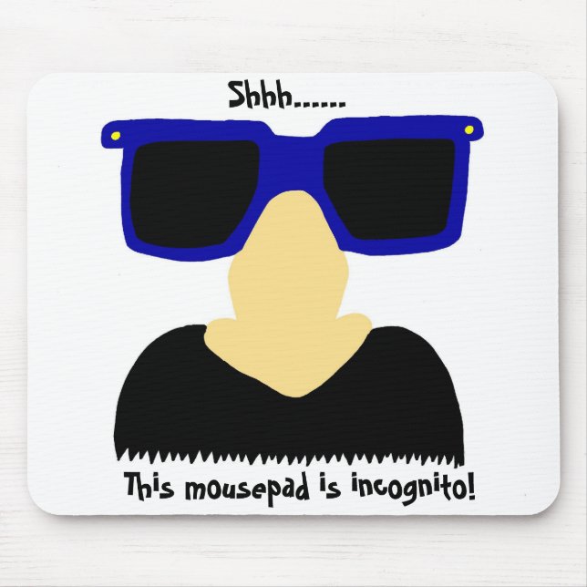 Incognito Mustache & Glasses Mousepad (Front)