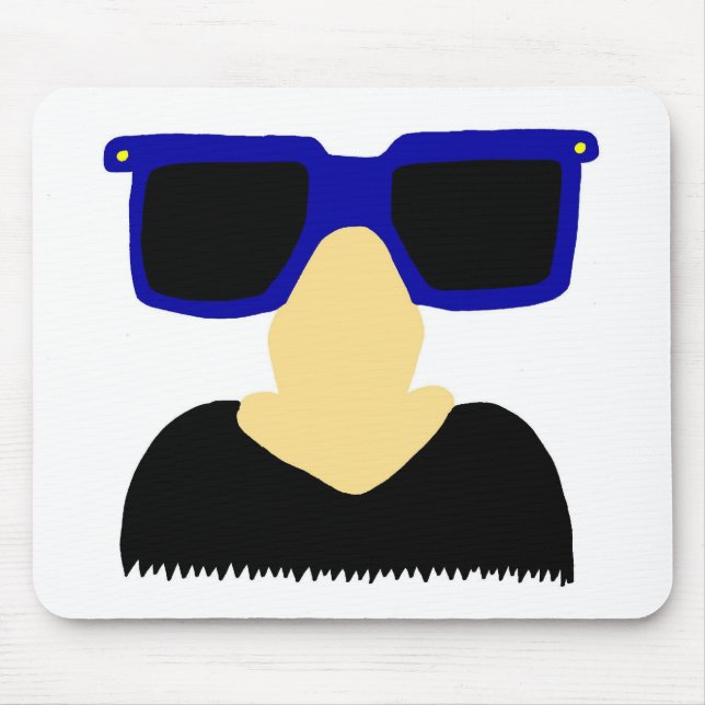 Incognito Mustache & Glasses Mousepad (Front)