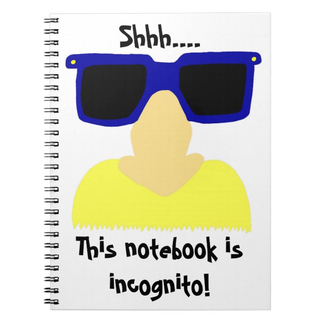 Incognito Mustache & Glasses Notebook (Front)