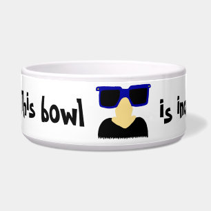 Incognito Mustache & Glasses Pet Bowl