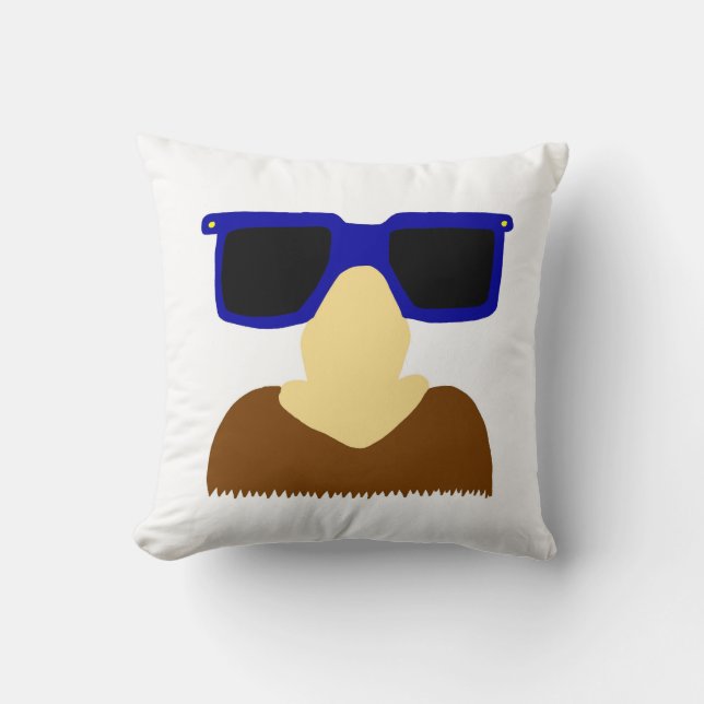 Incognito Mustache & Glasses Pillow (Front)