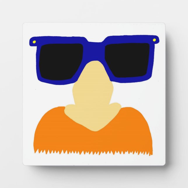 Incognito Mustache & Glasses Plaque (Front)