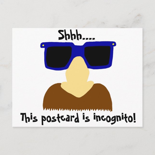 Incognito Mustache & Glasses Postcard (Front)