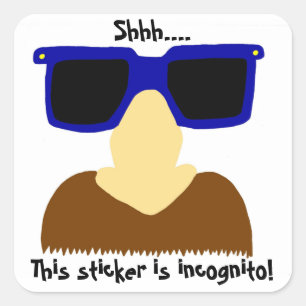 Incognito Mustache & Glasses Stickers - Set of 20
