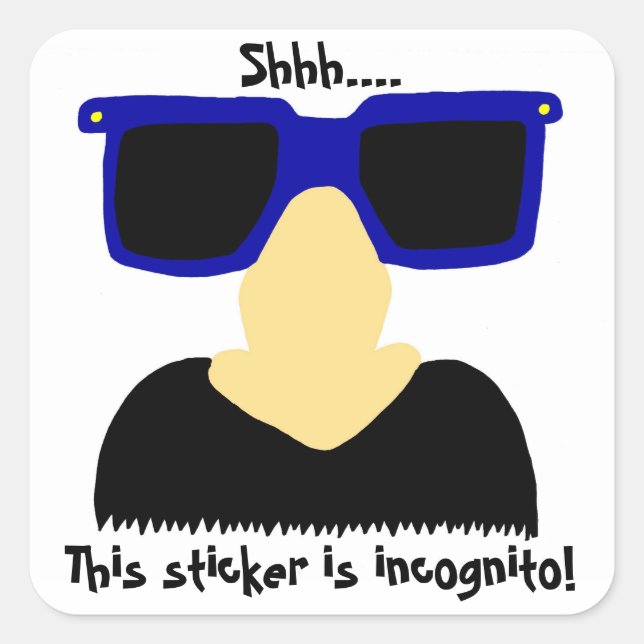 Incognito Mustache & Glasses Stickers - Set of 20 (Front)