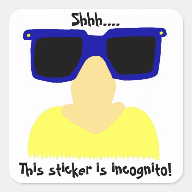 Incognito Mustache & Glasses Stickers - Set of 20 (Front)