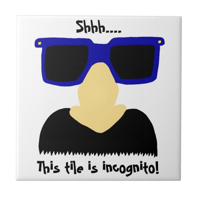 Incognito Mustache & Glasses Tile (Front)