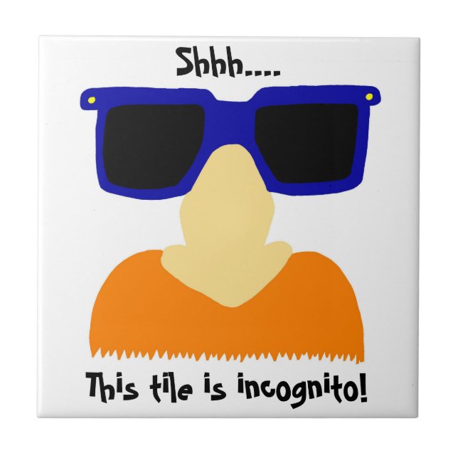 Incognito Mustache & Glasses Tile (Front)