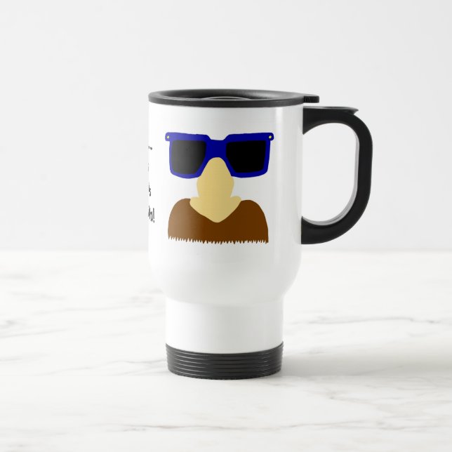 Incognito Mustache & Glasses Travel Mug (Right)