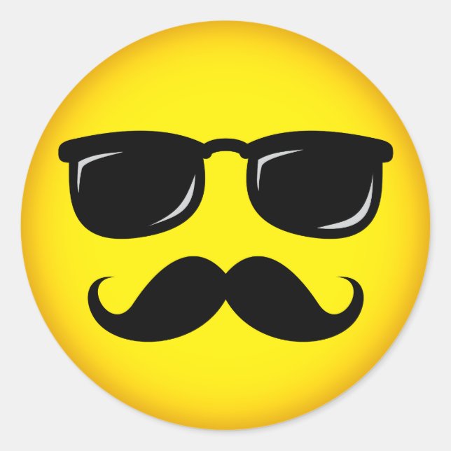 Incognito yellow mustache sticker (Front)