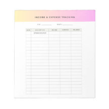 Income & Expense Tracker Notepad
