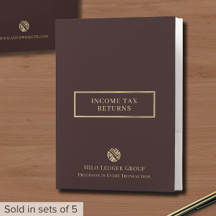 Income Tax Folders Burgundy and Gold