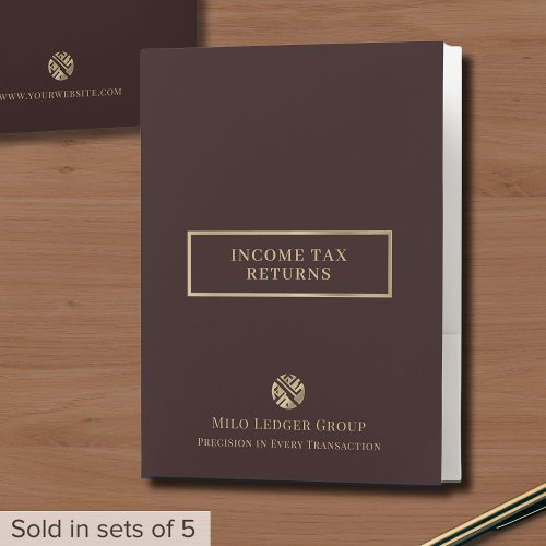Income Tax Folders Burgundy and Gold - Product | North Red Vine
