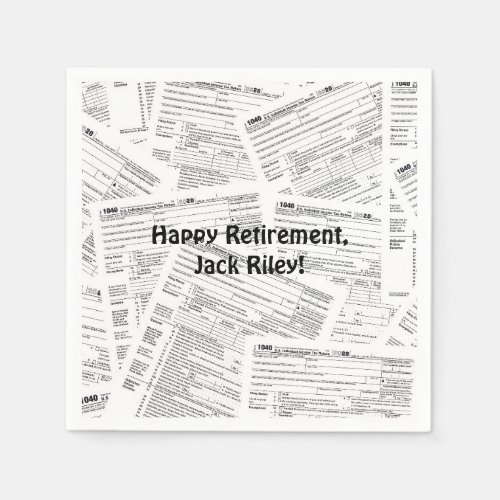 Income Tax Form 1040 Retirement Napkins