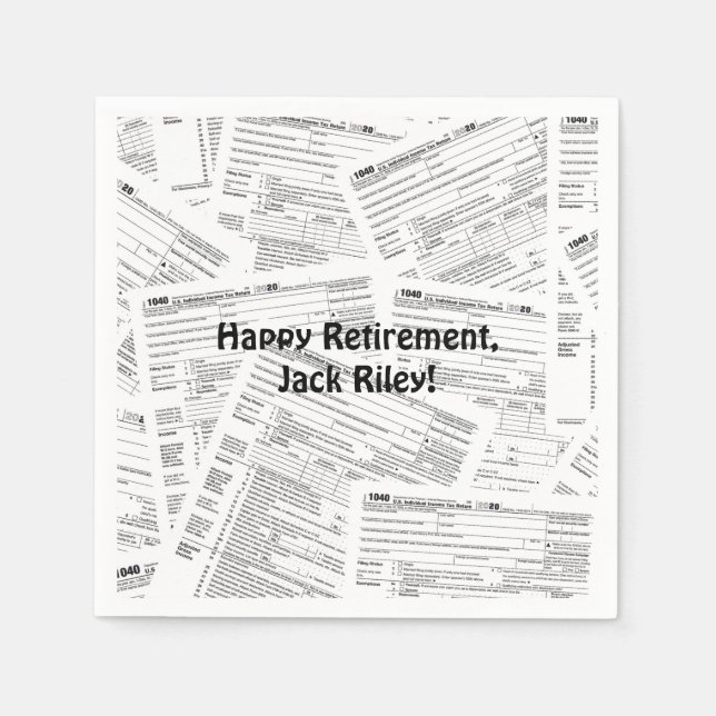 Income Tax Form 1040 Retirement Napkins (Front)