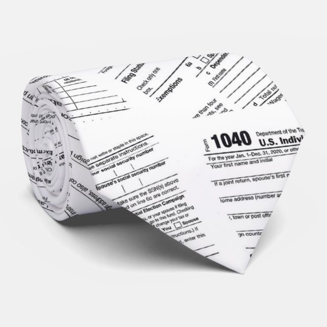 Income Tax Form documents Neck Tie (Rolled)