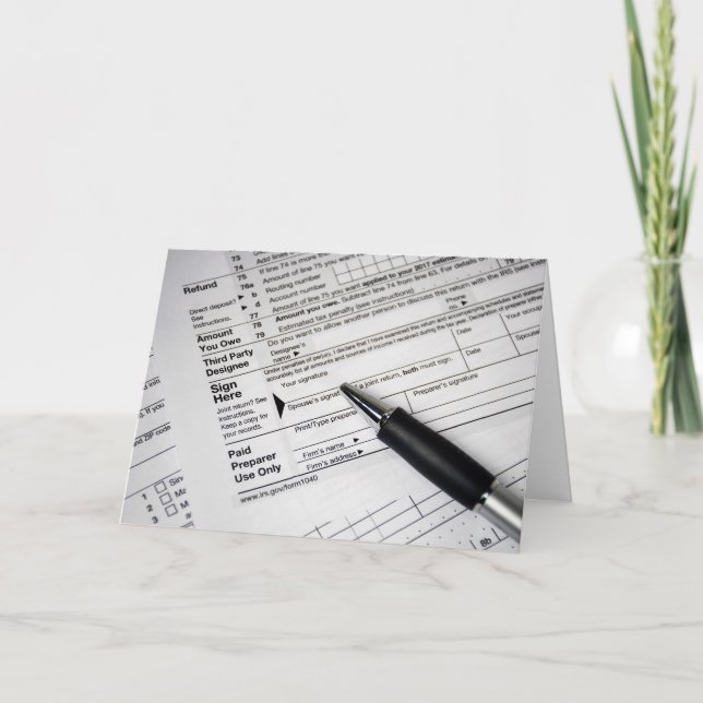 income tax form thank you from account card (Front)