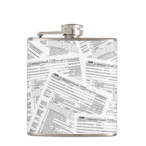 Income Tax Forms Hip Flask