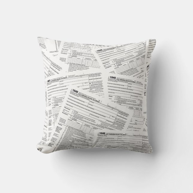 Income Tax Forms Throw Pillow (Front)