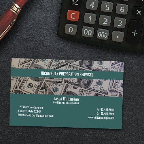 Income Tax Preparation   Business Card