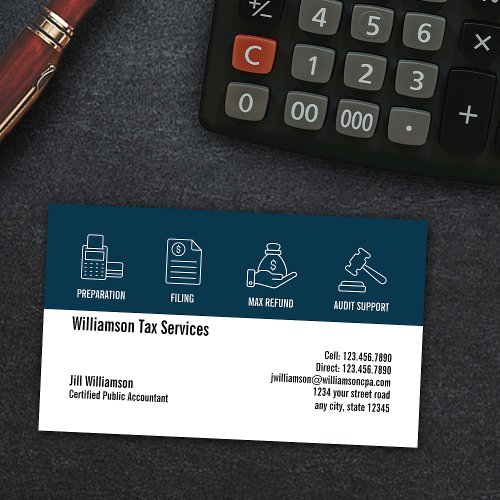 Income Tax Preparation Services Business Card