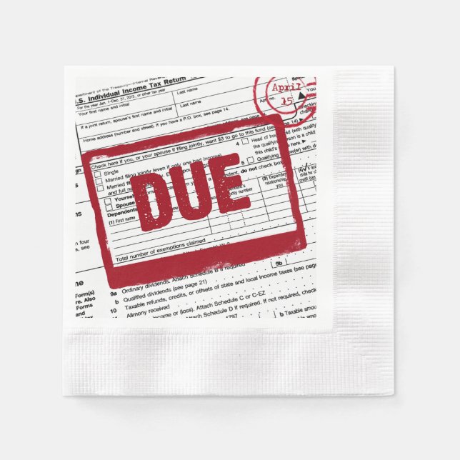 income tax red stamp napkins (Front)
