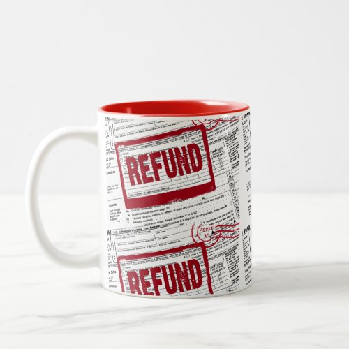 Income Tax Refund red stamp Two_Tone Coffee Mug