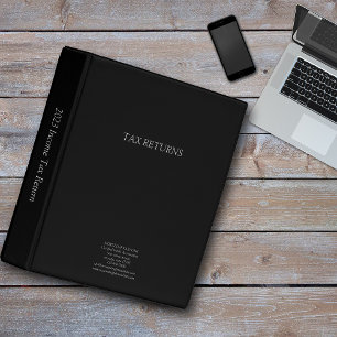 Income Tax Return Black 3 Ring Binder