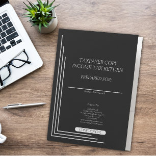 Income Tax Return Black Pocket Folder