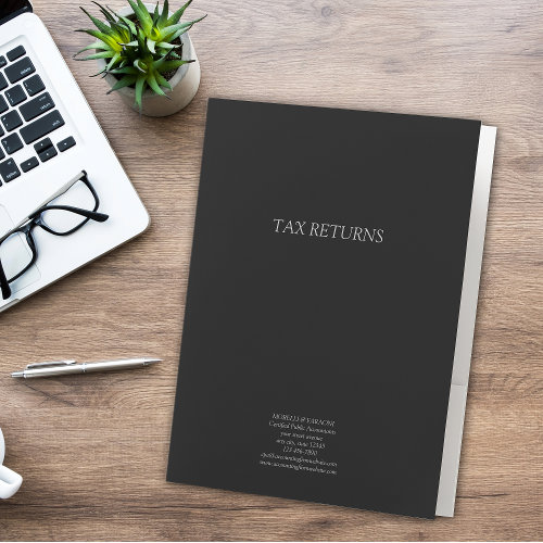 Income Tax Return Black Pocket Folder