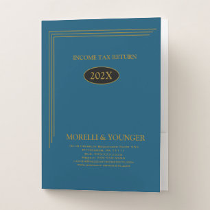 Income Tax Return - Blue Gold Pocket Folder