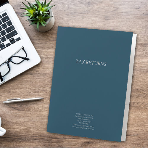 Income Tax Return Blue Pocket Folder