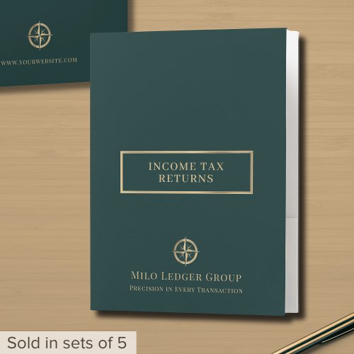 Income Tax Return Compass Logo Pocket Folder - Product | North Red Vine