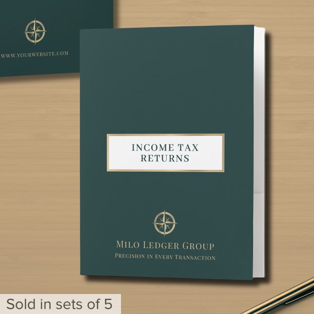 Income Tax Return Folders Gold Compass Logo (Creator Uploaded)