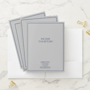 Income Tax Return Grey Pocket Folder