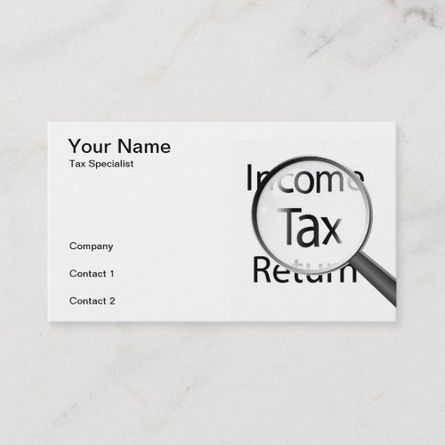 Income Tax specialist Business Card