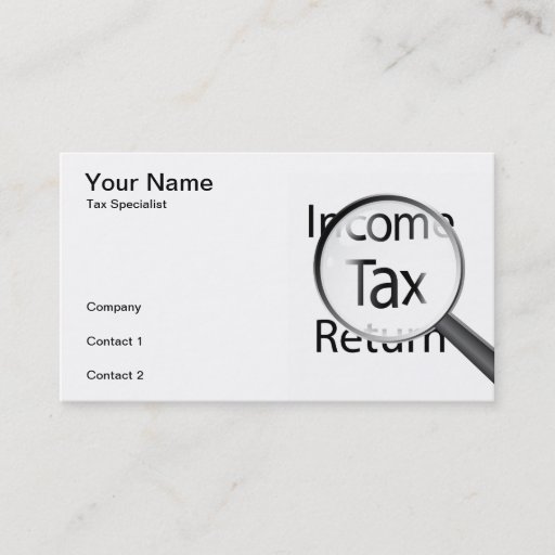 Customizable Income Tax specialist Business Card