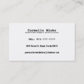 Income Taxes Business Cards (Back)