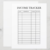 INCOME TRACKER TEMPLATE (Front/Back)
