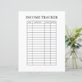 INCOME TRACKER TEMPLATE (Standing Front)